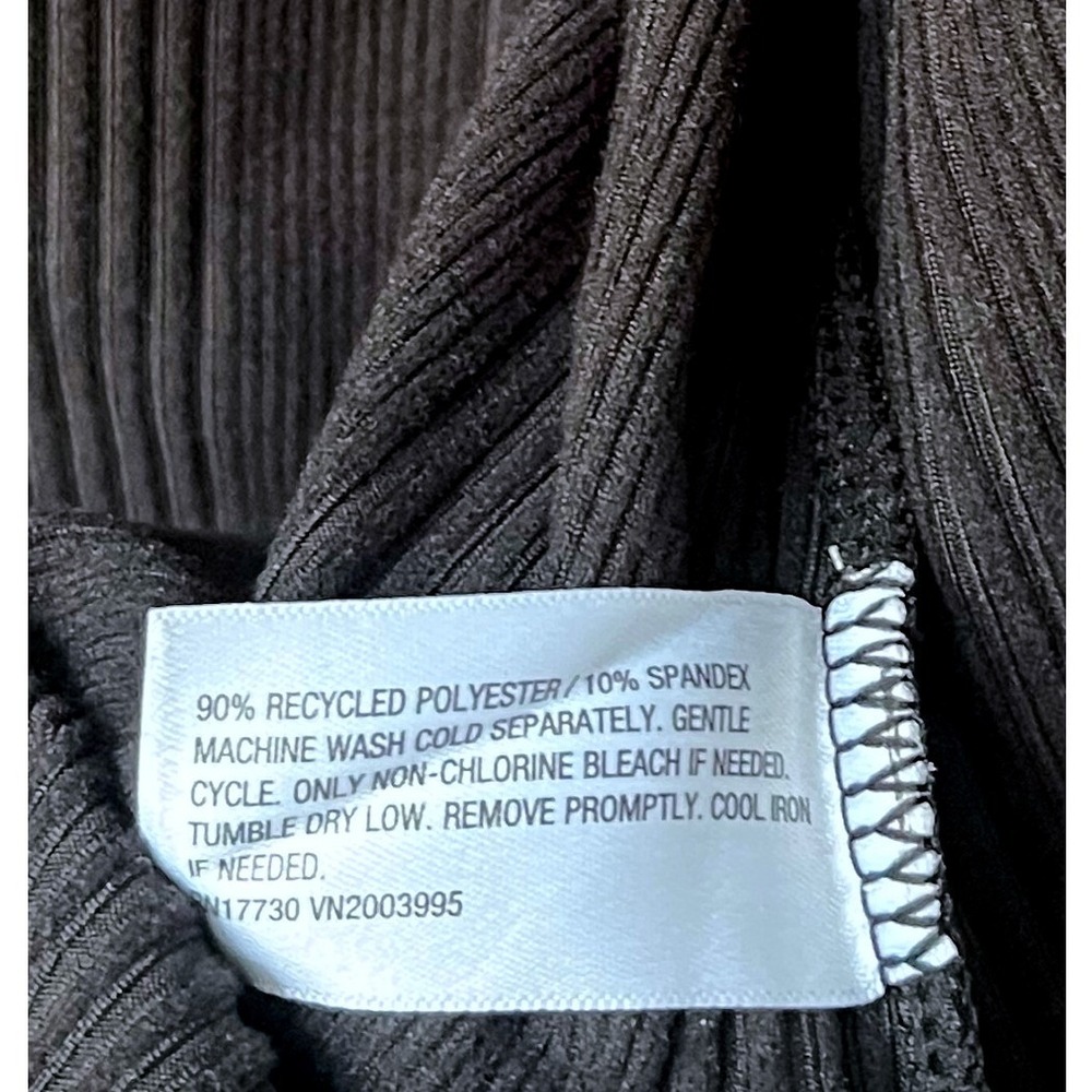 a new day V Neck Wrap Front Tie Top Womens Large Black Stretchy Ribbed New - Picture 6 of 8